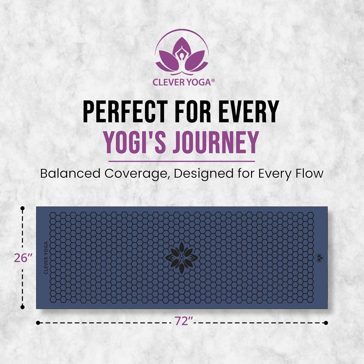 Premium Non-Slip Hot Yoga Mat Towel - Absorbent Honeycomb Silicone Grip, Lightweight and Washable, Perfect for Pilates and Travel - Dark Blue